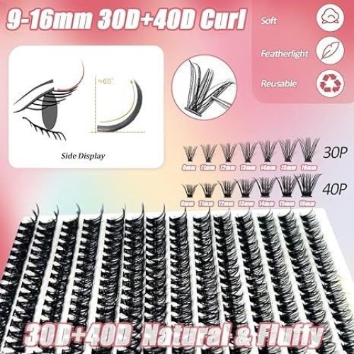 Segmented set of false eyelashes for customizable looks