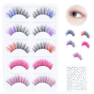 Colored false eyelashes for vibrant eye looks